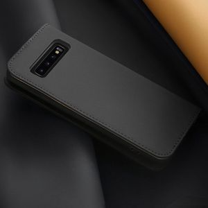 Dux Ducis Wish skórzane etui pokrowiec ze skóry naturalnej Samsung Galaxy S10 czarny uniwersalny 17