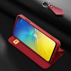 Dux Ducis Wish skórzane etui pokrowiec ze skóry naturalnej Samsung Galaxy S10e czarny uniwersalny 18