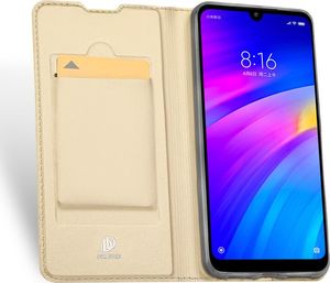 Dux Ducis Skin Pro etui pokrowiec z klapką Xiaomi Redmi 7 złoty uniwersalny 3