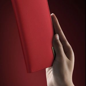 Dux Ducis Wish skórzane etui pokrowiec ze skóry naturalnej Samsung Galaxy S10 Plus czerwony uniwersalny 5