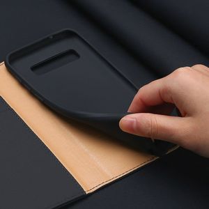 Dux Ducis Wish skórzane etui pokrowiec ze skóry naturalnej Samsung Galaxy S10 Plus czerwony uniwersalny 9