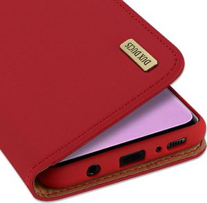 Dux Ducis Wish skórzane etui pokrowiec ze skóry naturalnej Samsung Galaxy S10 czerwony uniwersalny 3