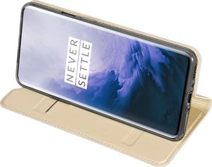 Dux Ducis Skin Pro etui pokrowiec z klapką OnePlus 7 Pro złoty uniwersalny 5