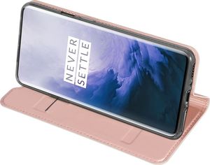 Dux Ducis Skin Pro etui pokrowiec z klapką OnePlus 7 Pro różowy uniwersalny 5