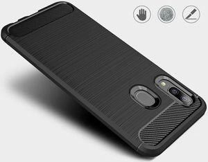 Hurtel Carbon Case elastyczne etui pokrowiec Samsung Galaxy A20e niebieski uniwersalny 2
