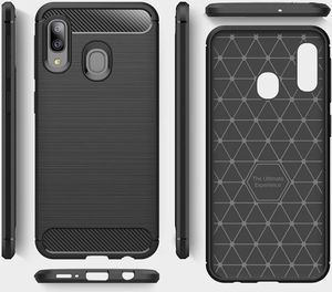 Hurtel Carbon Case elastyczne etui pokrowiec Samsung Galaxy A20e czarny uniwersalny 4