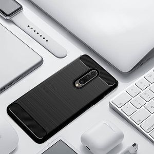 Hurtel Carbon Case elastyczne etui pokrowiec OnePlus 7 Pro czarny uniwersalny 3
