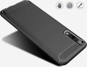 Hurtel Carbon Case elastyczne etui pokrowiec Samsung Galaxy A50 niebieski uniwersalny 5