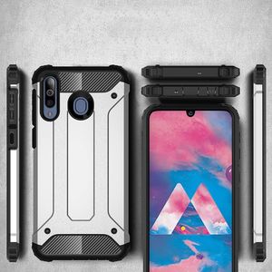 Hurtel Hybrid Armor pancerne hybrydowe etui pokrowiec Samsung Galaxy M30 srebrny uniwersalny 5