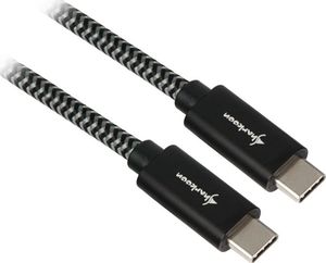 Kabel USB Sharkoon USB-C - USB-C 1 m Czarno-biały (4044951027064) 1