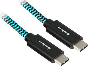 Kabel USB Sharkoon USB-C - USB-C 1 m Czarno-niebieski (4044951027149) 1