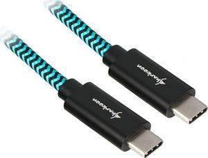 Kabel USB Sharkoon USB-C - USB-C 0.5 m Czarno-niebieski (4044951027132) 1