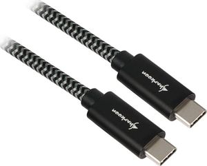 Kabel USB Sharkoon USB-C - USB-C 0.5 m Czarno-biały (4044951027057) 1