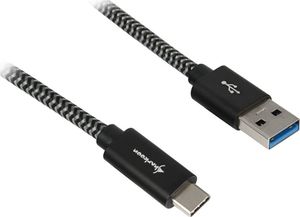 Kabel USB Sharkoon USB-A - USB-C 1 m Czarny (4044951027040) 1