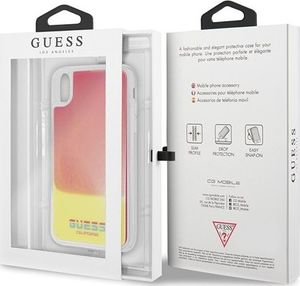Guess Guess GUHCPXGLCPI iPhone X/Xs różowy /pink hard case California Glow in the dark uniwersalny 7