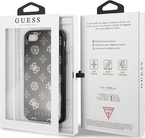 Guess Guess GUHCI8TGGPBK iPhone 7/8 czarny /black hard case Peony G Double Layer Glitter uniwersalny 7