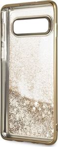 Guess Guess GUHCS10PEOLGGO S10 G973 złoty /gold hard case 4G Peony Liquid Glitter uniwersalny 4