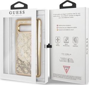 Guess Guess GUHCS10PEOLGGO S10 G973 złoty /gold hard case 4G Peony Liquid Glitter uniwersalny 6