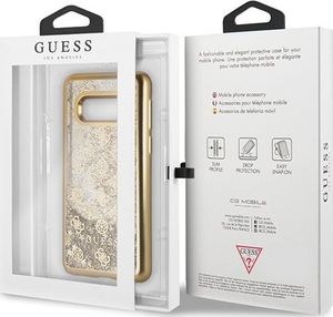Guess Guess GUHCS10LPEOLGGO S10e G970 złoty /gold hard case 4G Peony Liquid Glitter uniwersalny 6
