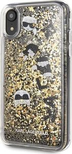 Karl Lagerfeld Karl Lagerfeld KLHCI61ROGO iPhone Xr czarno-złoty/black & gold hard case Glitter uniwersalny 2