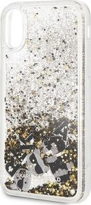 Karl Lagerfeld Karl Lagerfeld KLHCI61ROGO iPhone Xr czarno-złoty/black & gold hard case Glitter uniwersalny 3