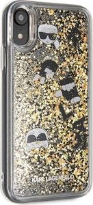 Karl Lagerfeld Karl Lagerfeld KLHCI61ROGO iPhone Xr czarno-złoty/black & gold hard case Glitter uniwersalny 5