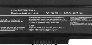 Bateria Green Cell PA3634U-1BRS do Toshiba Satellite 11.1V 6600mAh (TS21V2) 7