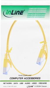InLine Flat Patch kabel, U/FTP, Cat.6A, żółty, 0.5m 2