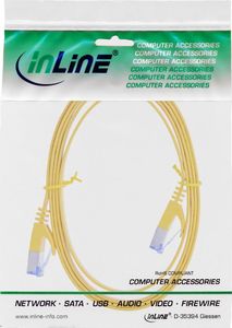 InLine Flat Patch kabel, U/FTP, Cat.6A, żółty, 1.5m 2