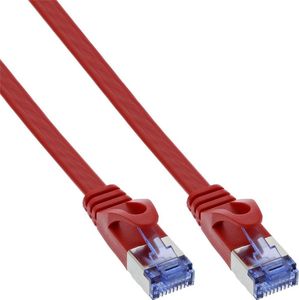 InLine Flat Patch kabel, U/FTP, Cat.6A, czerwony, 1.5m 1