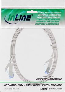 InLine Patchcord płaski, U / FTP, Cat.6A, szary, 2m 2