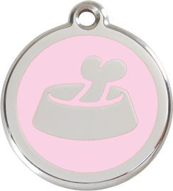 RedDingo Adresówka dla psa lub kota mała - okrągła zawieszka KOŚĆ W MISCE różne kolory- Red Dingo granatowa 4