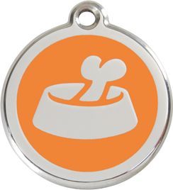 RedDingo Adresówka dla psa lub kota mała - okrągła zawieszka KOŚĆ W MISCE różne kolory- Red Dingo granatowa 5