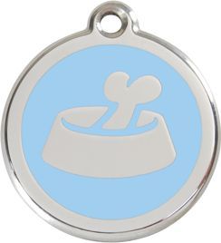 RedDingo Adresówka dla psa lub kota mała - okrągła zawieszka KOŚĆ W MISCE różne kolory- Red Dingo granatowa 6