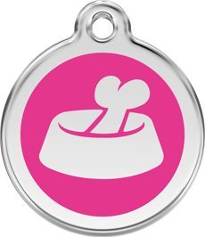 RedDingo Adresówka dla psa lub kota mała - okrągła zawieszka KOŚĆ W MISCE różne kolory- Red Dingo granatowa 7