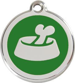 RedDingo Adresówka dla psa lub kota mała - okrągła zawieszka KOŚĆ W MISCE różne kolory- Red Dingo granatowa 8