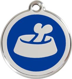 RedDingo Adresówka dla psa lub kota mała - okrągła zawieszka KOŚĆ W MISCE różne kolory- Red Dingo granatowa 9