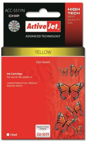 Tusz Activejet tusz ACC-551YN / CLI-551Y (yellow) 1