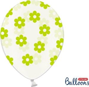 Party Deco Balony Zielone Kwiatki, transparentne, 30 cm, 6 szt. uniwersalny 1