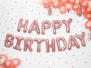 Party Deco Balon foliowy HAPPY BIRTHDAY, różowe złoto, 340x35 cm uniwersalny 2