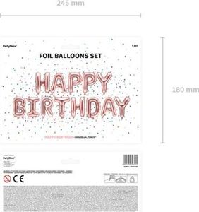Party Deco Balon foliowy HAPPY BIRTHDAY, różowe złoto, 340x35 cm uniwersalny 3