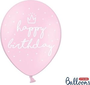 Party Deco Balony urodzinowe, Happy Birthday, różowe, 30 cm, 6 szt. uniwersalny 1