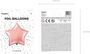 Party Deco Balon foliowy Gwiazdka, różowe złoto, 48 cm uniwersalny 2
