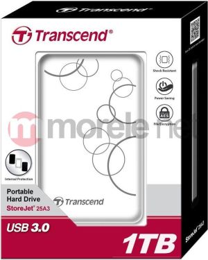 Dysk zewnętrzny HDD Transcend HDD 25A3 1 TB Biały (TS1TSJ25A3W) 3