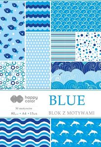 Happy Color Blok z motywami Blue A4/15ark HAPPY COLOR 1