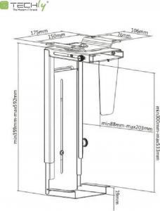 Uchwyt do komputera Techly ICA-CS 66 4