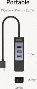 HUB USB Unitek 1x RJ-45  + 3x USB-A 3.1 Gen1 (Y3045) 5