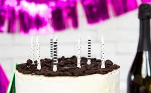 Świeczki urodzinowe,czarno-białe, mix, 6,5 cm, 6 szt. uniwersalny 1