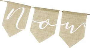 Party Deco Baner ślubny, Nowożeńcy, juta, 23x155 cm uniwersalny 2