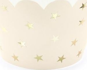 Party Deco Papilotki na muffinki w złote gwiazdki, jasnobrzoskwiniowe, 5x7,5x5 cm, 6 szt. uniwersalny 1